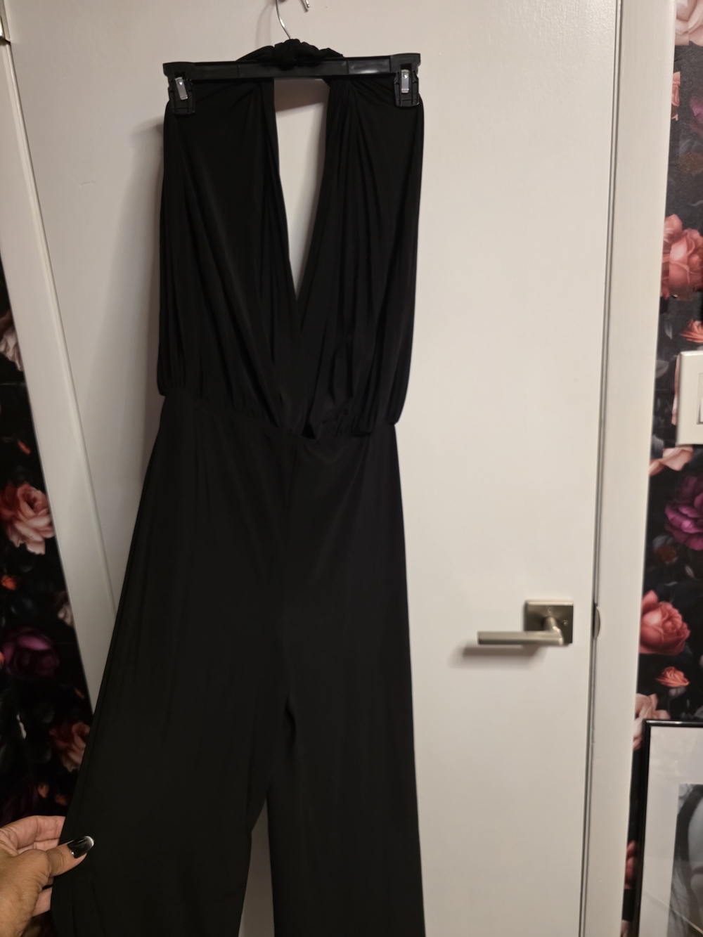 Poetry Black Deep V Halter Jumpsuit - Picture 3 of 4
